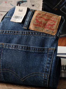 阿瞳牛社Levis李维斯517修身微喇男士牛仔裤复古水洗磨白长裤潮流