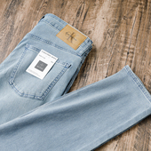 水洗做旧猫须长裤 阿瞳牛社 牛仔裤 男士 Calvin Klein浅色微弹修身