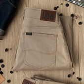 阿瞳牛社 2015036 高弹潮牌卡其色薄款 Lee中腰宽松直筒牛仔裤 男士