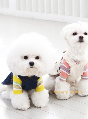 [现货]韩国Itsdog时尚可爱狗狗牛仔背带裙宠物背心裙背带连衣裙