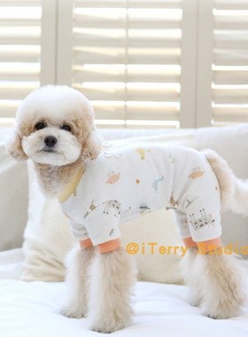 [现货]韩国It's Dog正品有机棉狗狗居家舒适四脚衣可爱宠物衣服