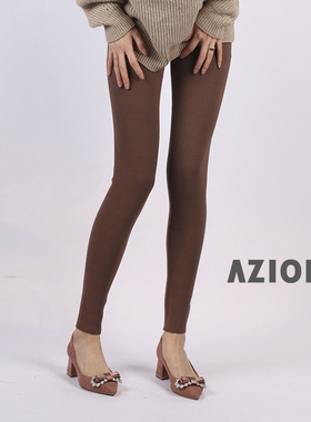 特 AZiOi 2020 秋冬款任意剪裁修身加绒竖纹9分打底裤95514