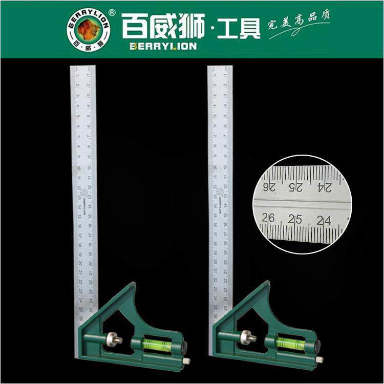 百威狮工具不锈钢多功能组合角尺 活动直角角度尺L型尺木工尺