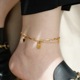 设计感轻奢 高级小众金色双层人像脚链女足链不掉色复古性感时尚