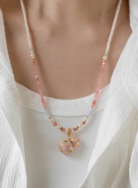 新中式粉色葫芦串珠项链