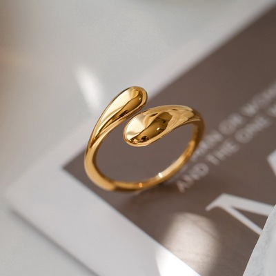 复古高级轻奢小众金色戒指