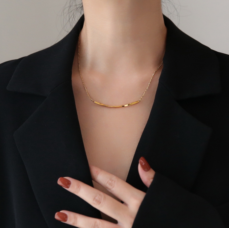 新款小众轻奢设计女微笑项链