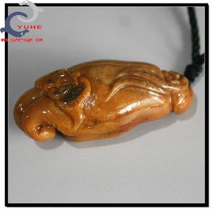 寿山石挂件 国石真品 牛蛋田黄石 福在眼前佛手吊坠【裕和轩】B7