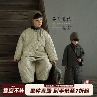 砚台家童装森系加棉休闲套装秋冬季厚衣服男童上衣裤子两件套冬装