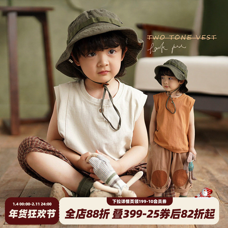 砚台家童装韩范男童纯色背心儿童圆领Polo衫宝宝纯棉褶皱上衣夏天,童装/婴儿装/亲子装,背心吊带,淘宝优惠券,粉丝福利购,淘宝优惠卷