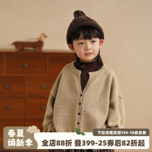 婴儿毛线衣帅气外套秋冬新款 针织衫 男女童冬装 砚台家儿童毛衣开衫