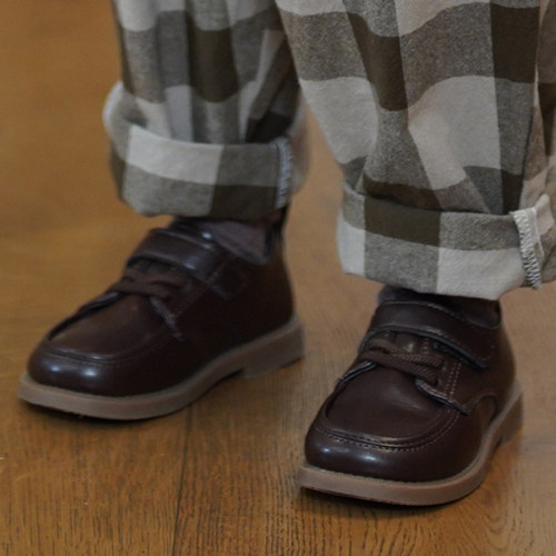 砚台家韩版儿童春秋魔术贴皮鞋