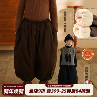 儿童灯笼裤 备冬款 子男女童棉裤 宝宝东北防寒装 加厚长裤 砚台家童装