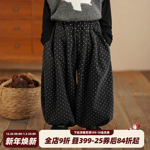 砚台家男童圆点灯笼牛仔裤