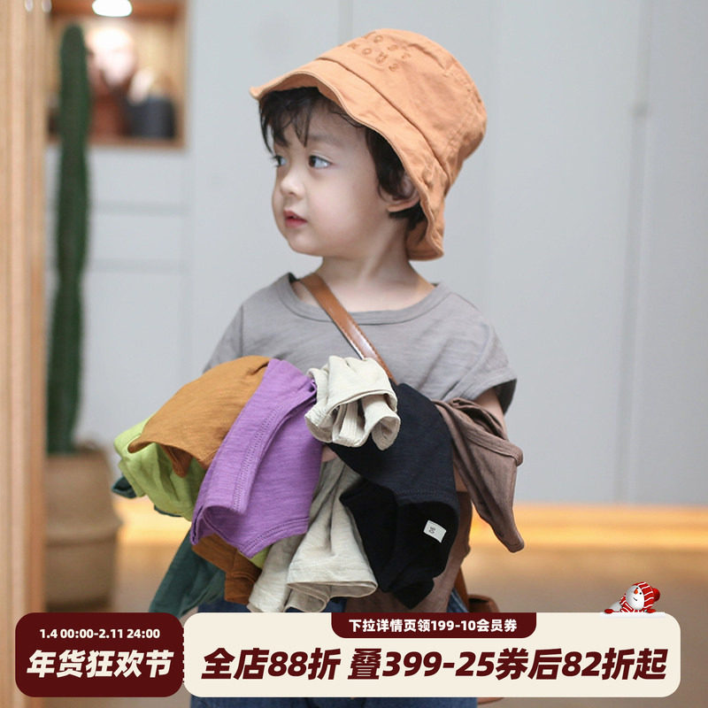 砚台家森系儿童背心男女童上衣无袖落肩纯棉T恤宝宝马甲夏季纯色,童装/婴儿装/亲子装,背心吊带,淘宝优惠券,粉丝福利购,淘宝优惠卷