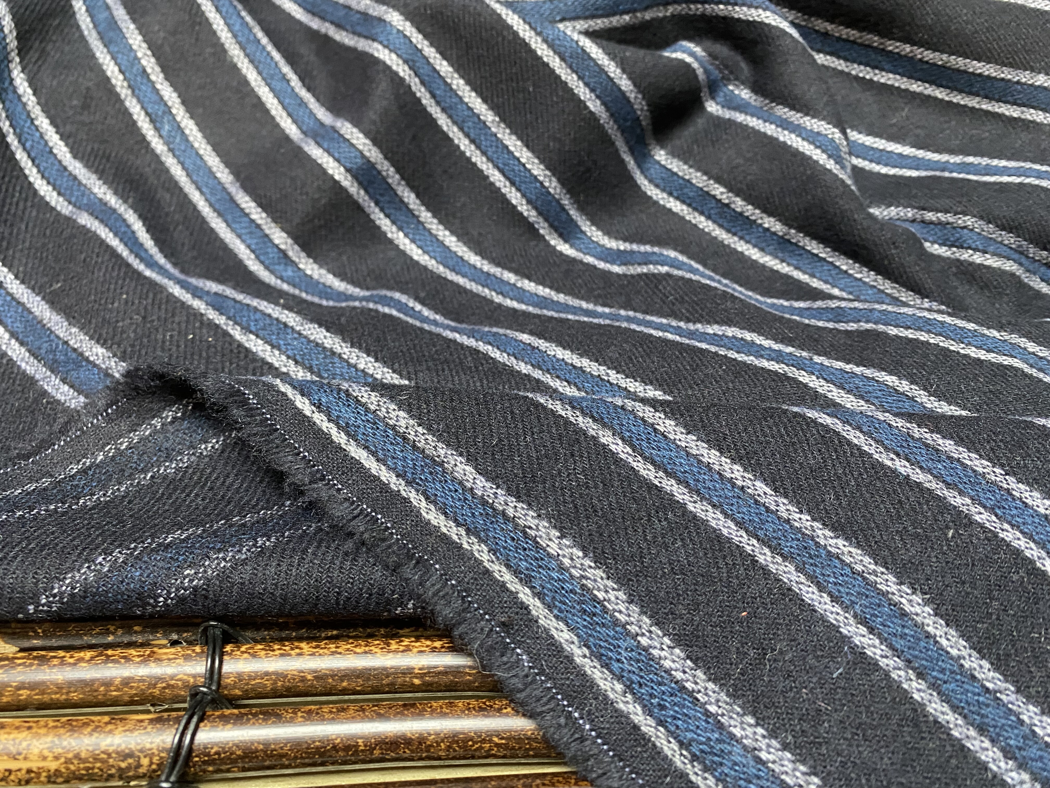 T122双面条纹针织羊绒设计师布料3米×1.4米