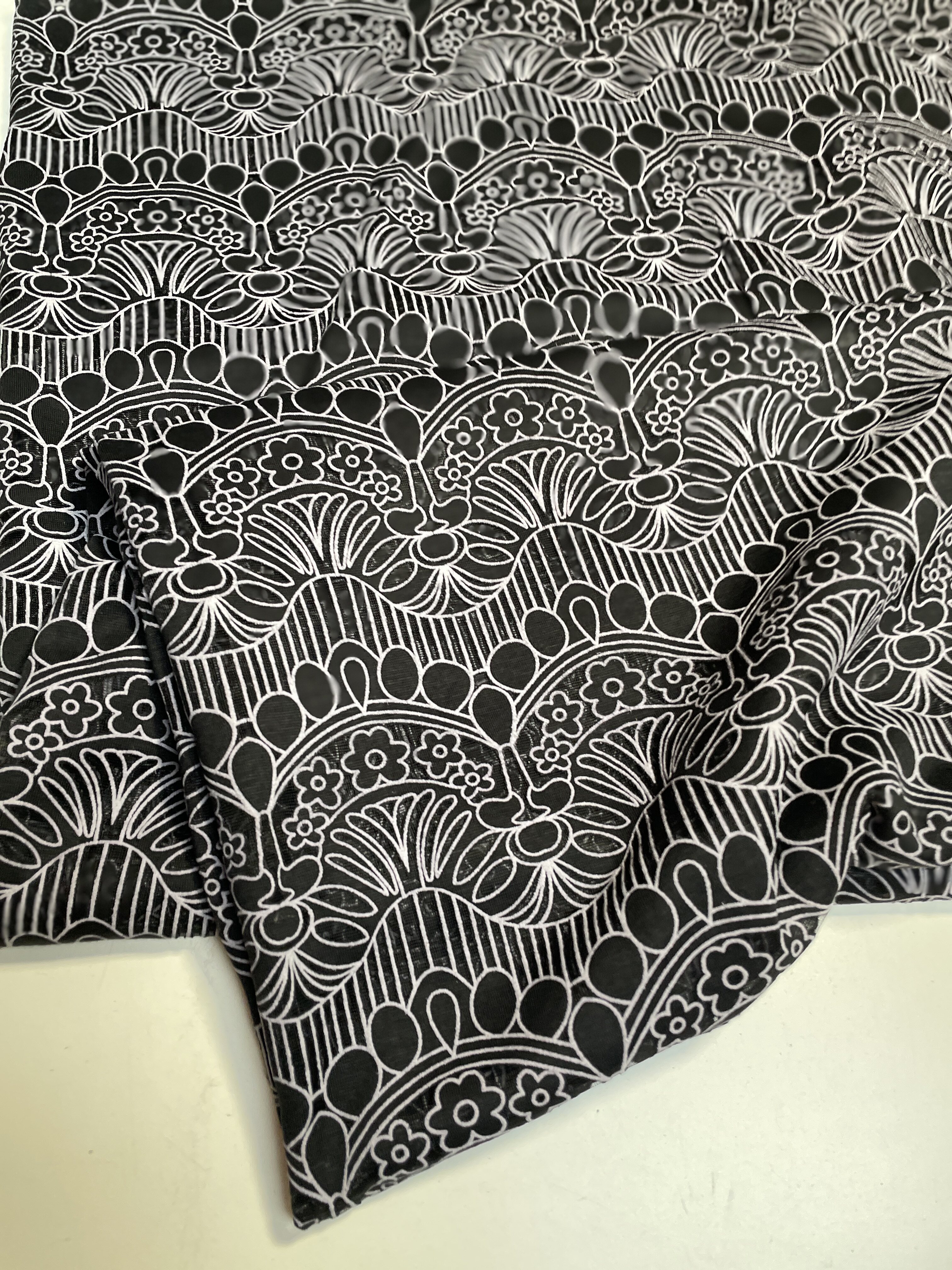 L0421054 棉兰花蕾丝设计师布料3米乘1.4米