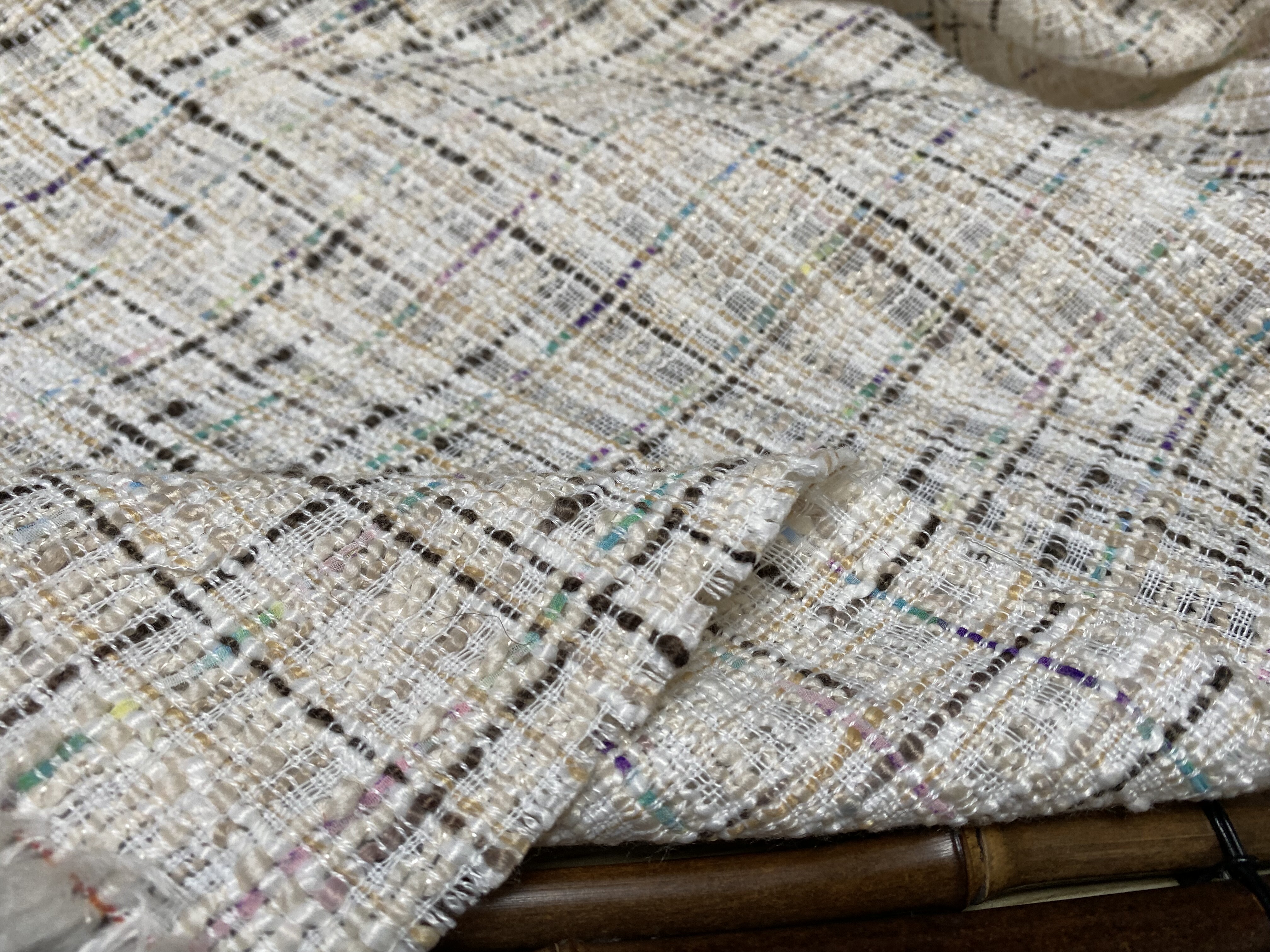 T1121 小香风编织羊绒设计师布料2.2米×1.5米