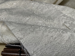 T1228 高端银丝蚕丝羊绒设计师布料2米乘1.45米