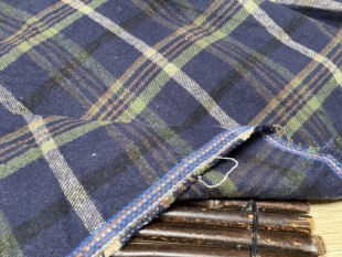 T1229双面格子羊绒设计师布料3米乘1.45米