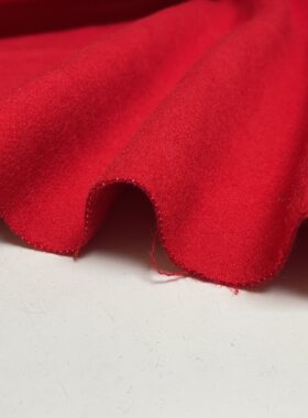 L1021027橘红色双面可剥羊毛呢哑光细腻柔软绒感大衣面料3*1,5米