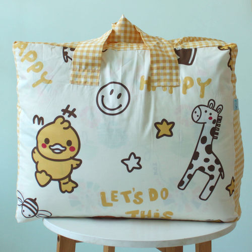 单层棉布透气的卡通手提收纳袋