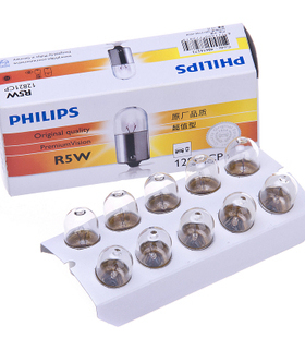 飞利浦汽车灯泡 12VR5W R10W 尾灯指示灯牌照灯单丝平脚灯泡12814