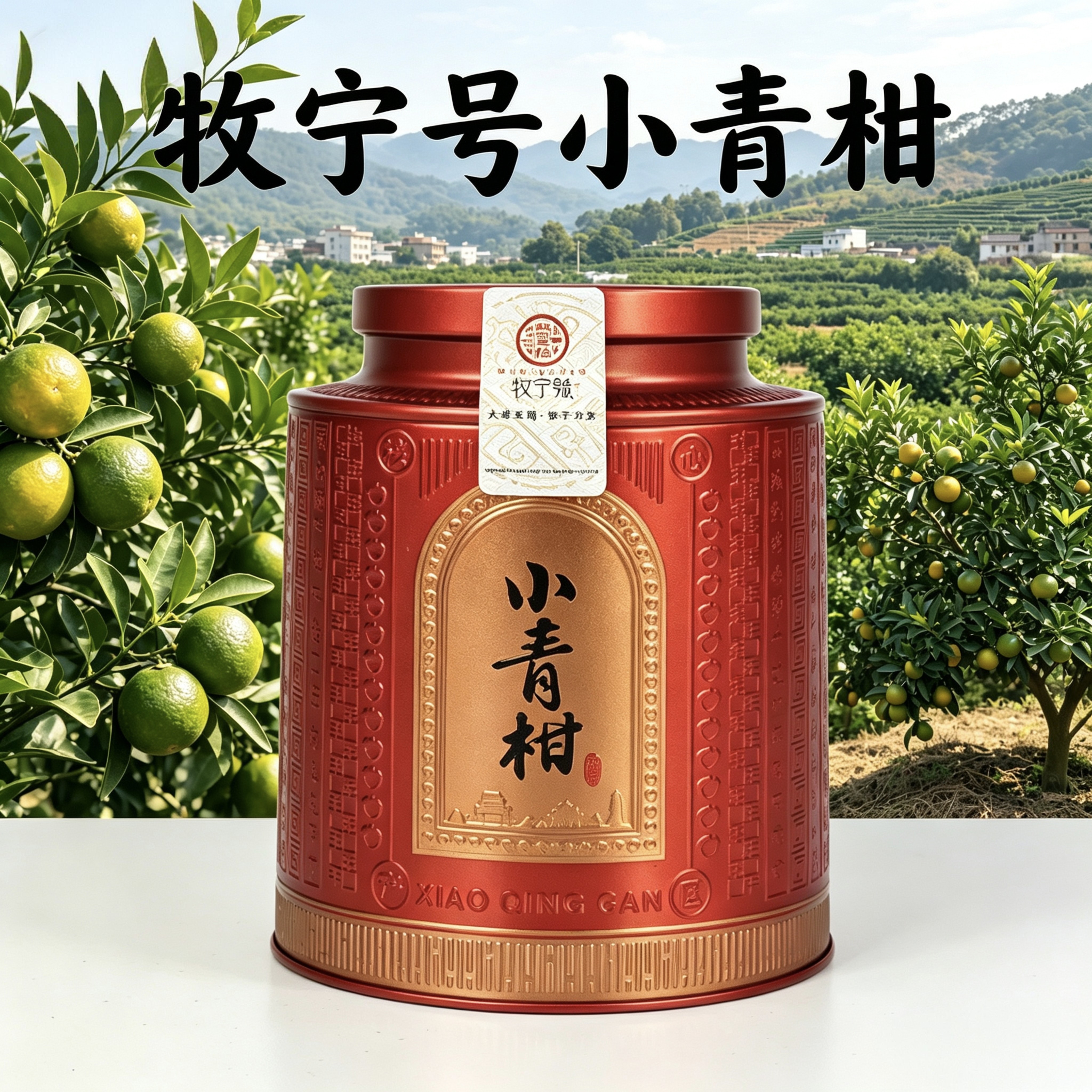 牧宁号原产地新会小青柑云南普洱宫延熟茶柑皮生晒上品250g1罐装