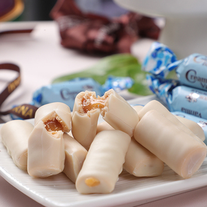 俄罗斯原装进口香草奶糖巧克力味奶油味糖年货婚庆喜糖休闲零食品