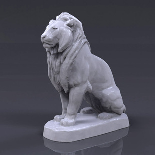 3d打印图纸模型狮子素材文件STL摆件立体圆雕图F3627