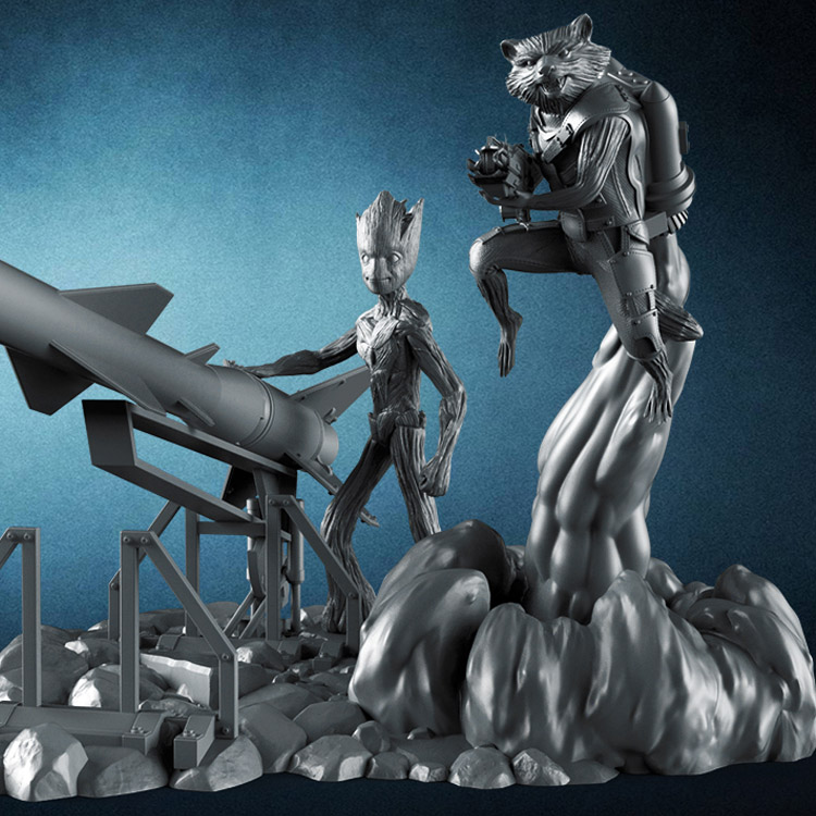 3d打印图纸模型素材手办stl银河护卫队高精雕刻圆雕图F1603