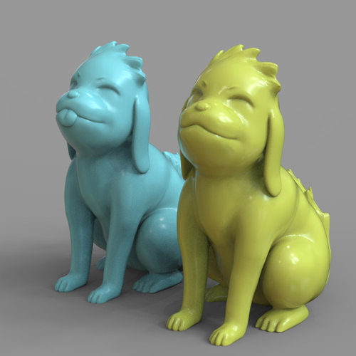 3d打印图纸模型素材火影忍者赤丸狗STL摆件圆雕图F2875