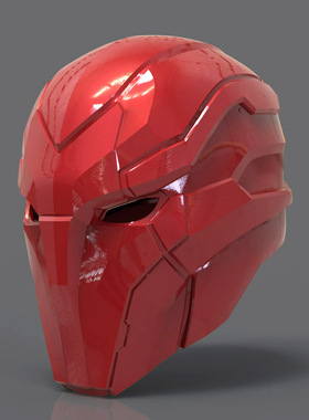 3d打印图纸模型素材文件DC红头罩STL可穿戴头盔F2211