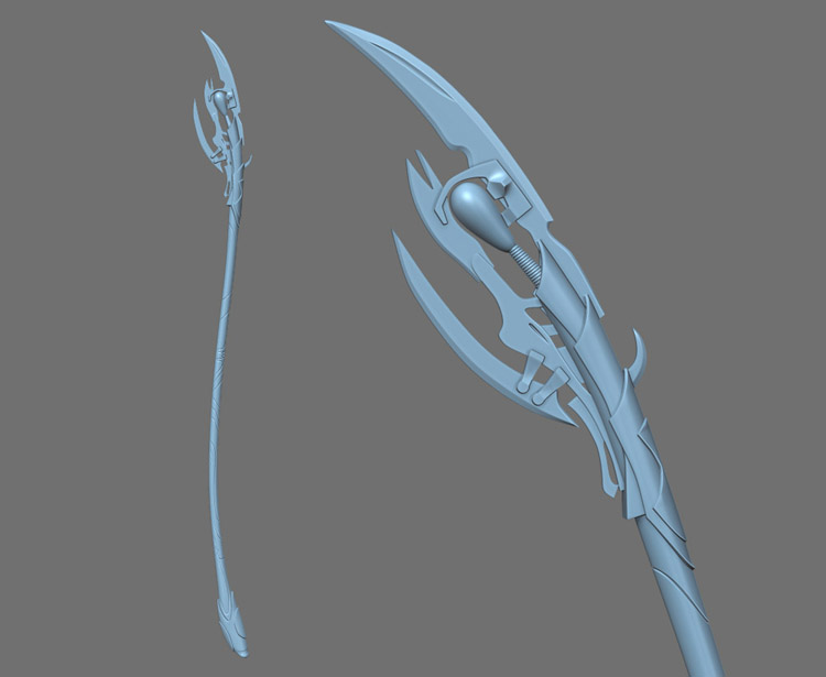 3d打印图纸模型素材文件洛基奇塔瑞权杖STL圆雕图F2615