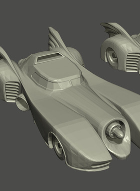 3d打印图纸模型素材蝙蝠侠跑车手办STL高精雕刻圆雕图F1712