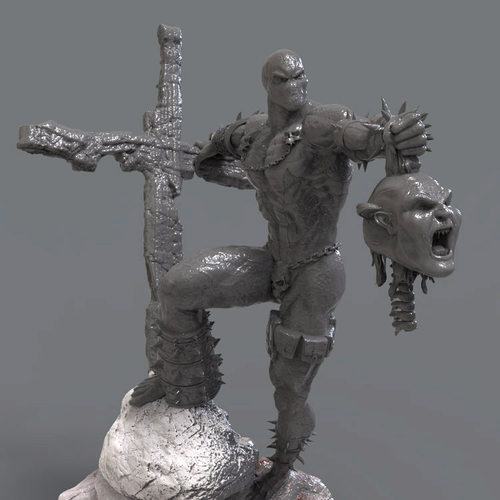 3d打印图纸模型素材文件STL再生侠手办圆雕图F2215