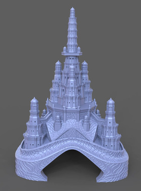 3d打印图纸模型素材上古卷轴塞波拉塔城堡STL摆件圆雕图F3217