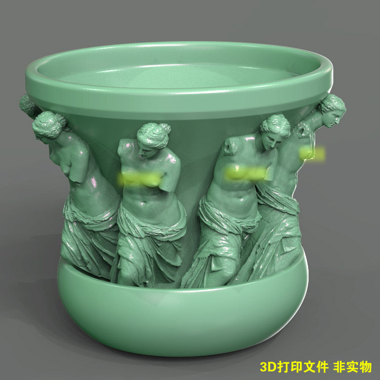 3d打印图纸模型希腊罗马雕像维纳斯花瓶stl摆件圆雕图f5137