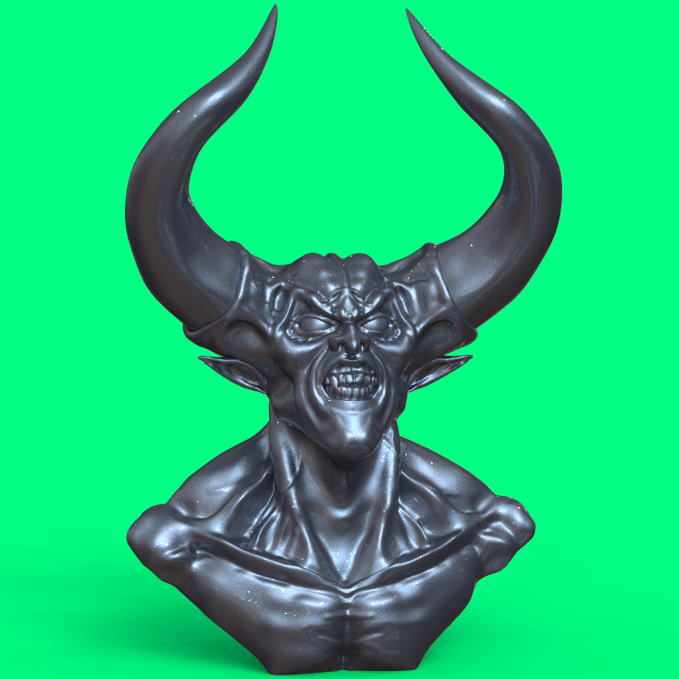 3d打印图纸模型素材恶魔半身像STL摆件圆雕图F2931