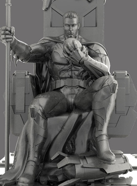 3d打印图纸模型素材文件STL蝙蝠侠手办圆雕图F2201