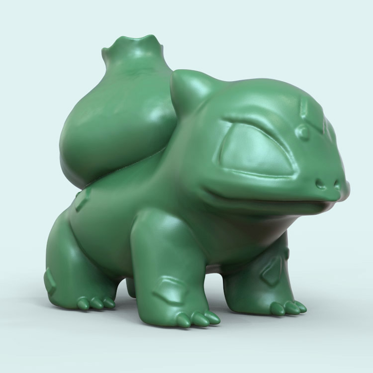 3d打印图纸模型素材精灵宝可梦妙娃种子笔筒STL摆件圆雕图F3152