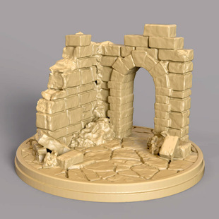 3d打印图纸模型素材文件废墟墙角STL摆件圆雕图F3207