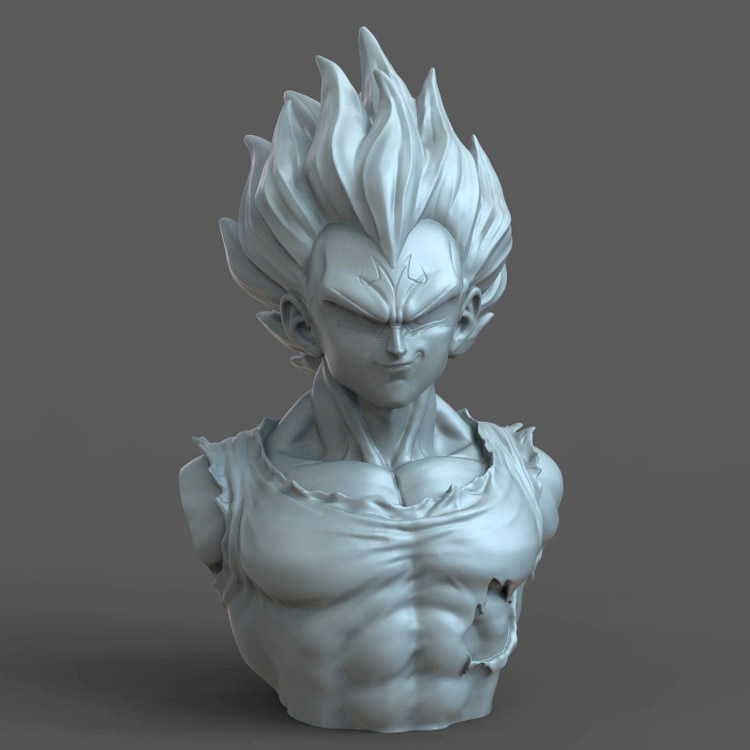 3d打印图纸模型素材七龙珠贝吉塔STL摆件圆雕图F3103