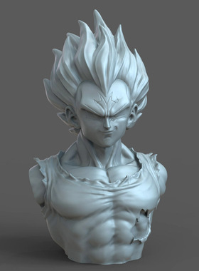 3d打印图纸模型素材七龙珠贝吉塔STL摆件圆雕图F3103