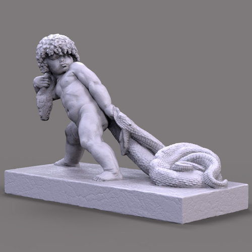 3d打印图纸模型希腊罗马雕像童年大力神雕塑STL圆雕图F5135