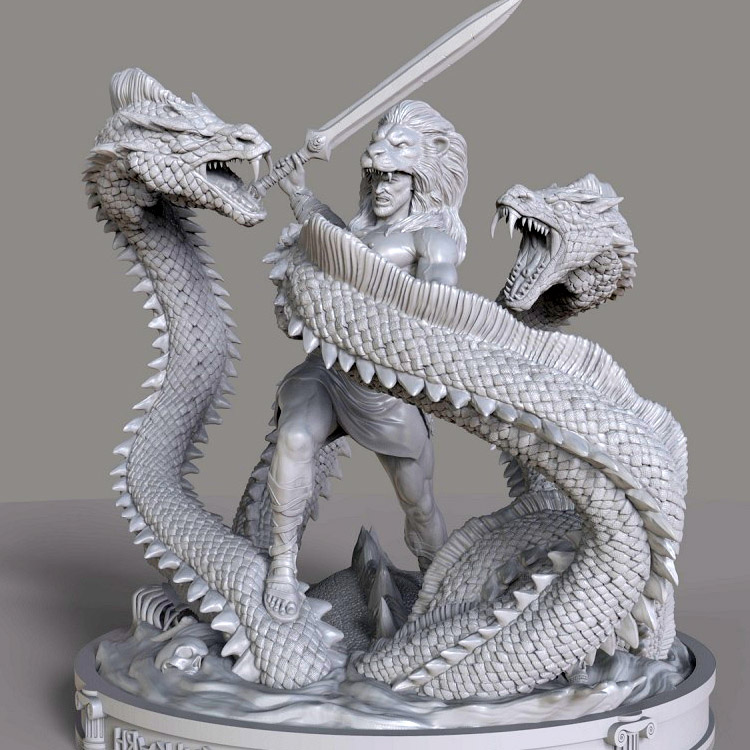 3d打印图纸模型素材大力神战九头蛇STL高精手办雕刻圆雕图F1759图片
