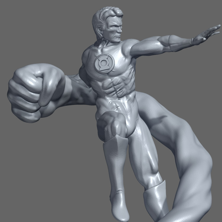 3d打印图纸模型素材绿灯侠STL高精雕刻圆雕图F1739