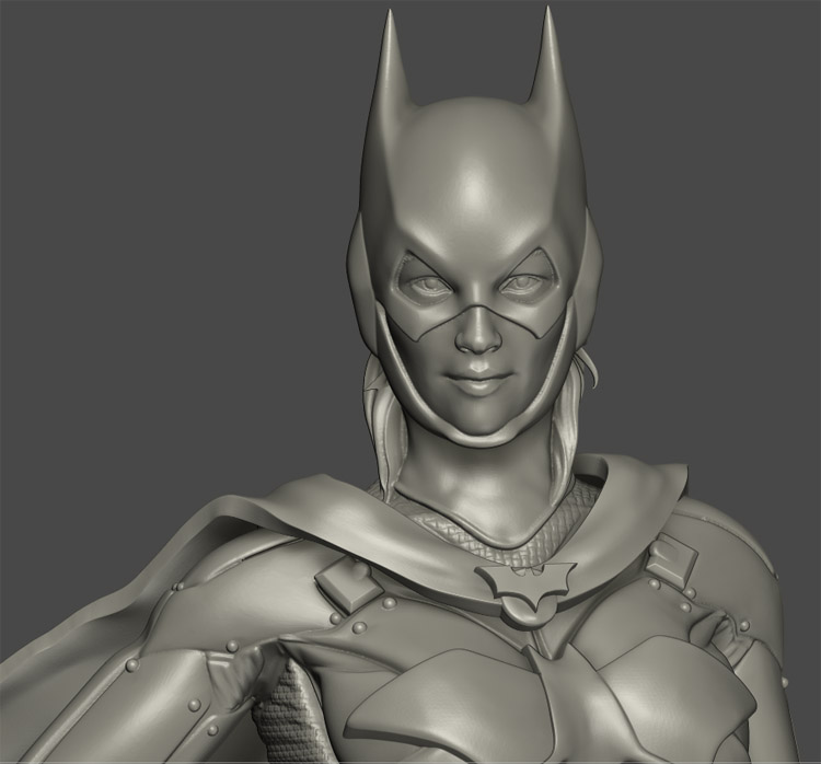 3d打印图纸模型素材手办女蝙蝠侠stl源文件高精雕刻圆雕图F1585