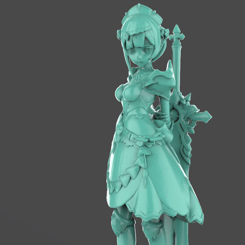 3d打印图纸模型素材文件原神艾诺尔STL手办圆雕图F2665