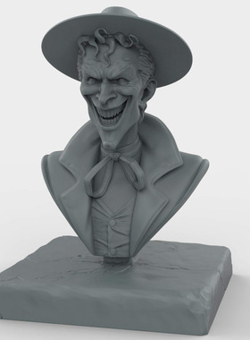 3d打印图纸模型素材文件STL小丑胸像摆件圆雕F2190